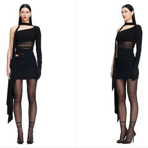 NWT Mugler X H&M Knot-detail One-shoulder Dress